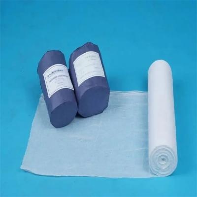 China Customized Sizes 4ply Mesh 19*15 Medical 100% Cotton Gauze Roll Wound Dressing Manufacturer